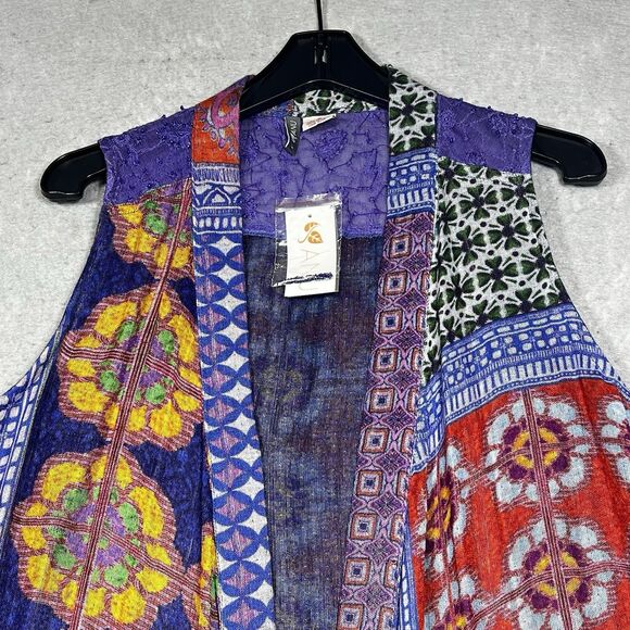 Anu Cardigan Womens Size Small Multicolored Draped Open Front Vest Cardigan - Picture 2 of 11